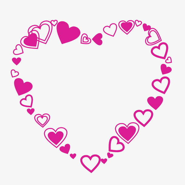 紫色爱心心形装饰图案