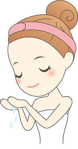 卡通洗脸女孩