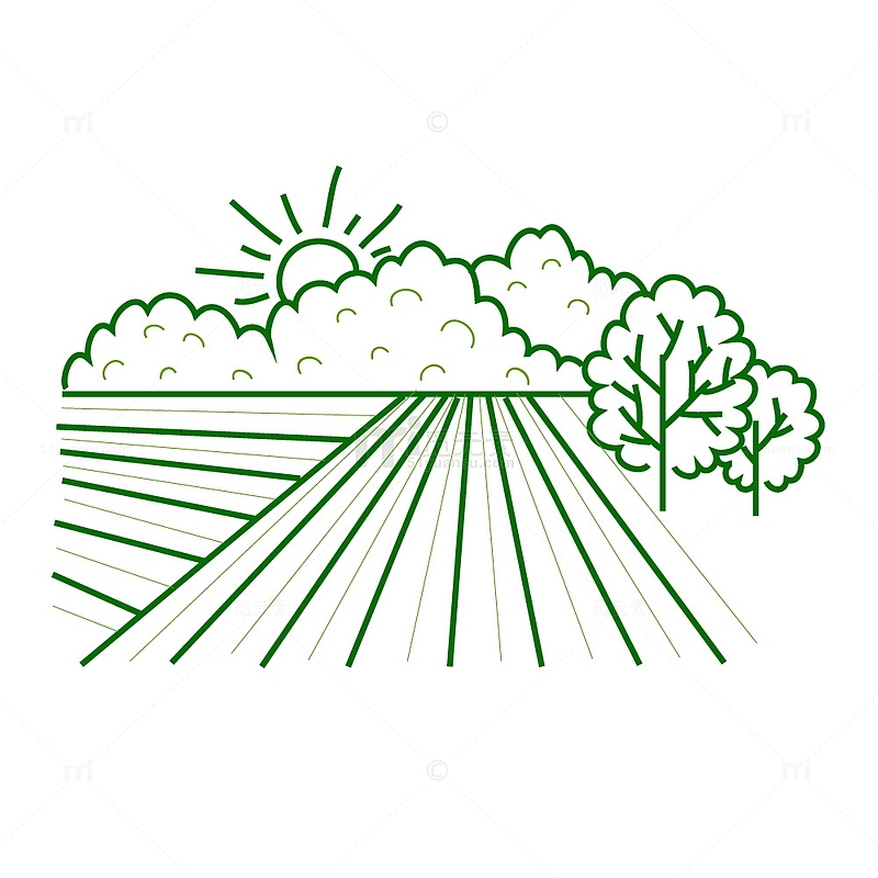 农业农田植物矢量图形图标