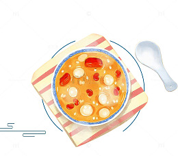 手绘腊八节腊八粥装饰插图