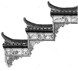 手绘古楼一角