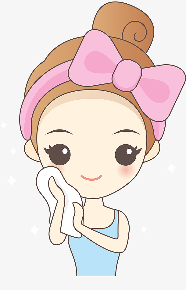 卡通洗脸女孩