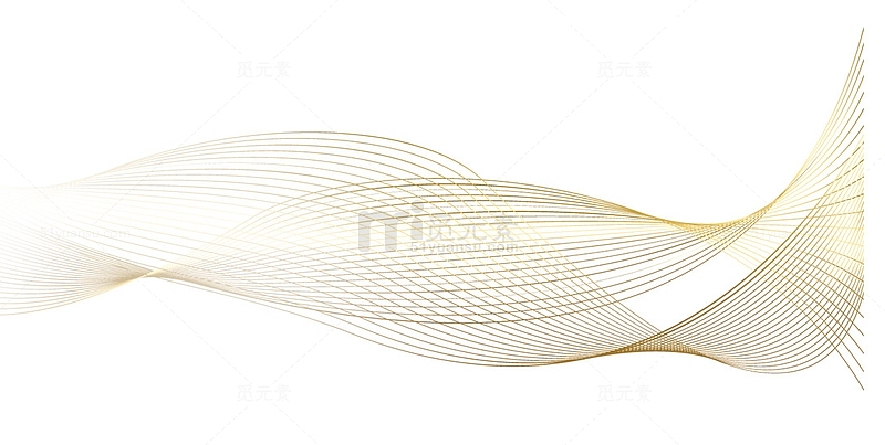 金色漂浮线形装饰PNG