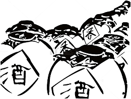 黑白中国风手绘白酒