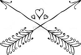 矢量图爱心黑色箭头