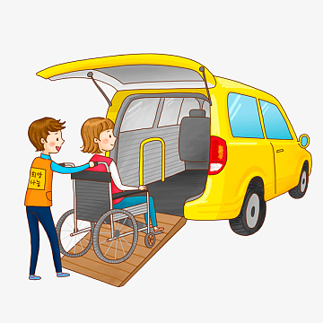轮椅女孩上车场景图png  卡通出租车图片绿色出租车图片 >查看更多