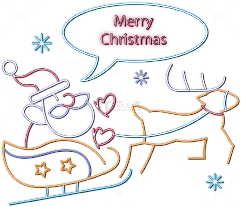 矢量图创意圣诞老人和麋鹿