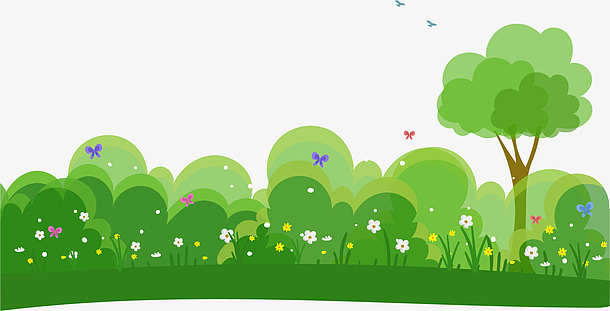 绿色春游来了场景装饰