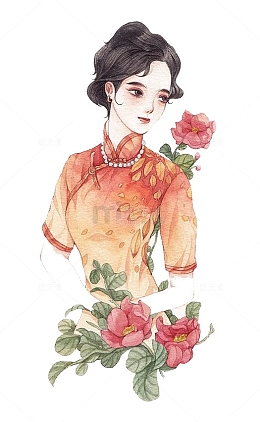 水彩女孩