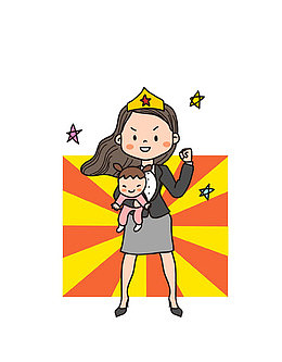 平衡家庭与事业的女超人妈妈装饰