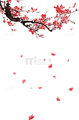 梅花装饰手绘素材