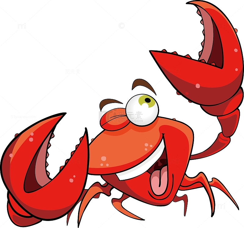 卡通可爱动物海报设计装饰龙虾