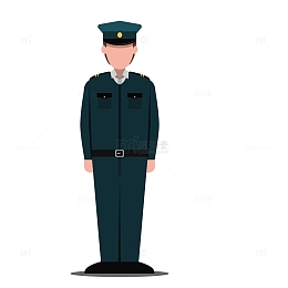 立正的卡通保安人物