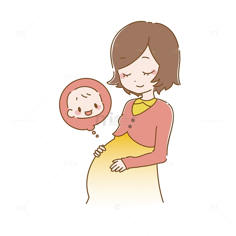 卡通孕妇母亲节装饰