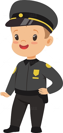 黑色卡通警察