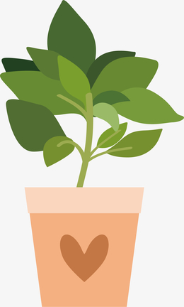 小清新插画广告设计卡通盆栽