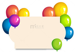 气球装饰卡片矢量素材