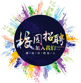 水彩装饰校园照片艺术字