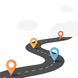 马路上的定位图标矢量图