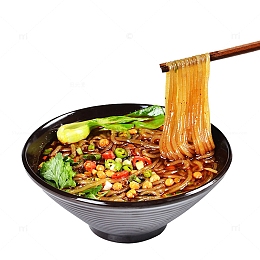 免抠黑色碗里的酸辣粉美食