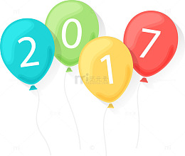 矢量2017彩球装饰