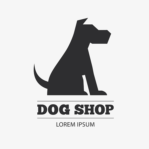 黑色宠物狗logo矢量图