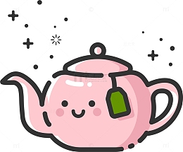 mbe风格卡通装饰茶壶图标