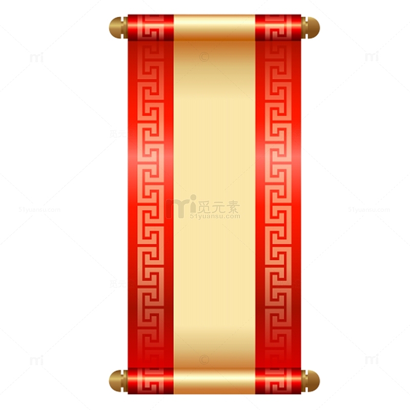 红色喜庆中国风古典卷轴背景