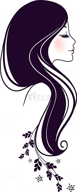 美女优美头发曲线