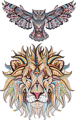 精美动物插画矢量