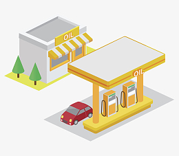 扁平风加油站免抠图