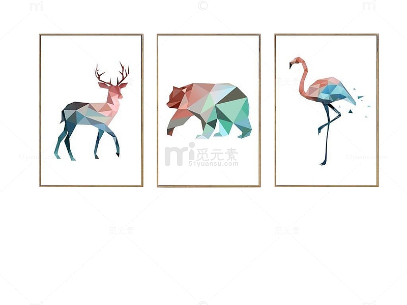 几何动物家居装饰画
