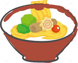 卡通饭碗一碗牛奶