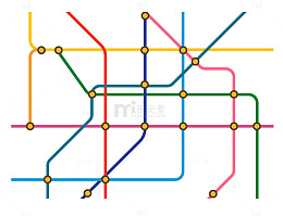 卡通交通线路图装饰