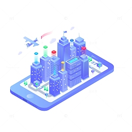 手机投影城市素材图案