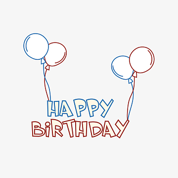 简约手绘生日快乐字体素材