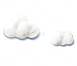 白色棉花立体云朵装饰图案
