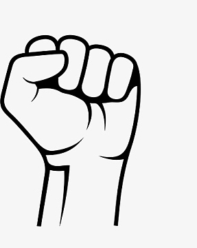 奋斗插画免抠aipng矢量图黄色的紧握的拳头png卡通简笔画手绘努力加油