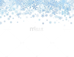 小清新蓝色雪花装饰背景