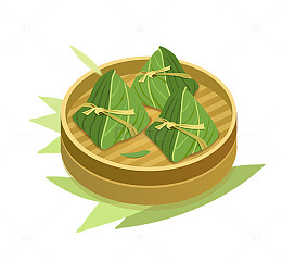 唯美简约粽子美食糯米美食装饰设