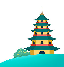 旅行装饰插图风景名胜古迹杭州雷