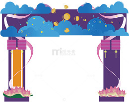 矢量图门头装饰