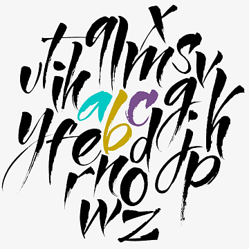 毛笔字英文手写体