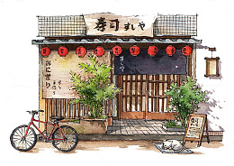 水彩建筑