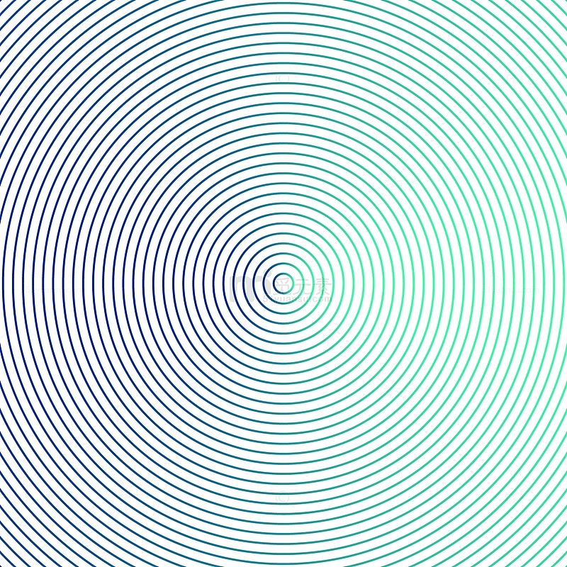 蓝绿渐变线条圆圈