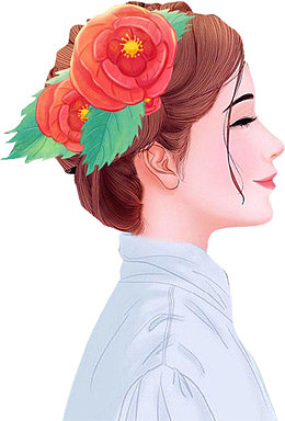 微笑美丽花朵女孩