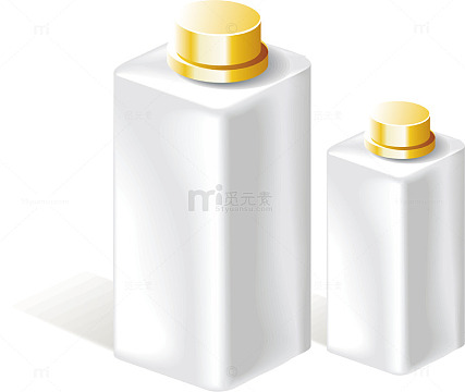 矢量素色牛奶瓶装样机