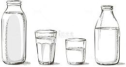 手绘乳牛奶制品牛奶瓶瓶罐罐