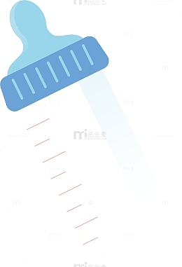 矢量图白色玻璃奶瓶
