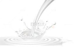 矢量手绘倒出来的牛奶